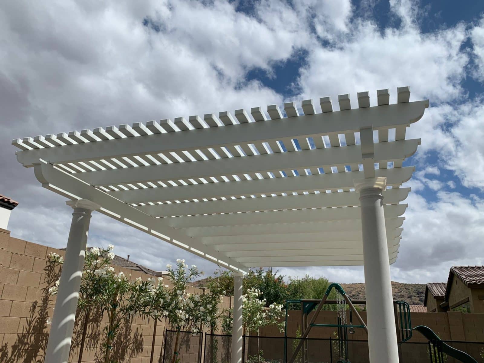 Poolside pergola shade